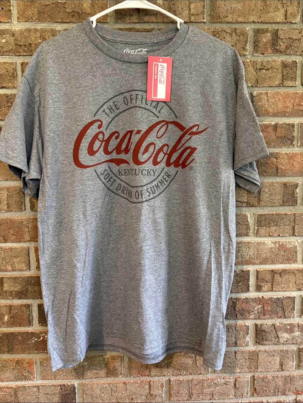 Coca Cola Gray Short Sleeve Tee with Red Logo